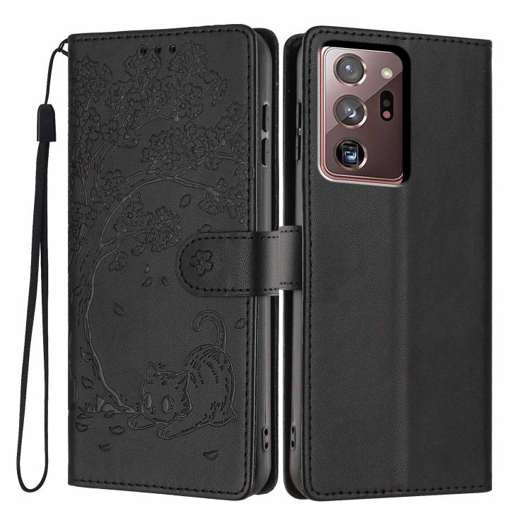Tree Cat Embossed Flip Vegan Leather Phone Case, For Samsung Galaxy Note20, For Samsung Galaxy Note20 Ultra, For Samsung Galaxy S20 Ultra, For Samsung Galaxy S20, For Samsung Galaxy S20+