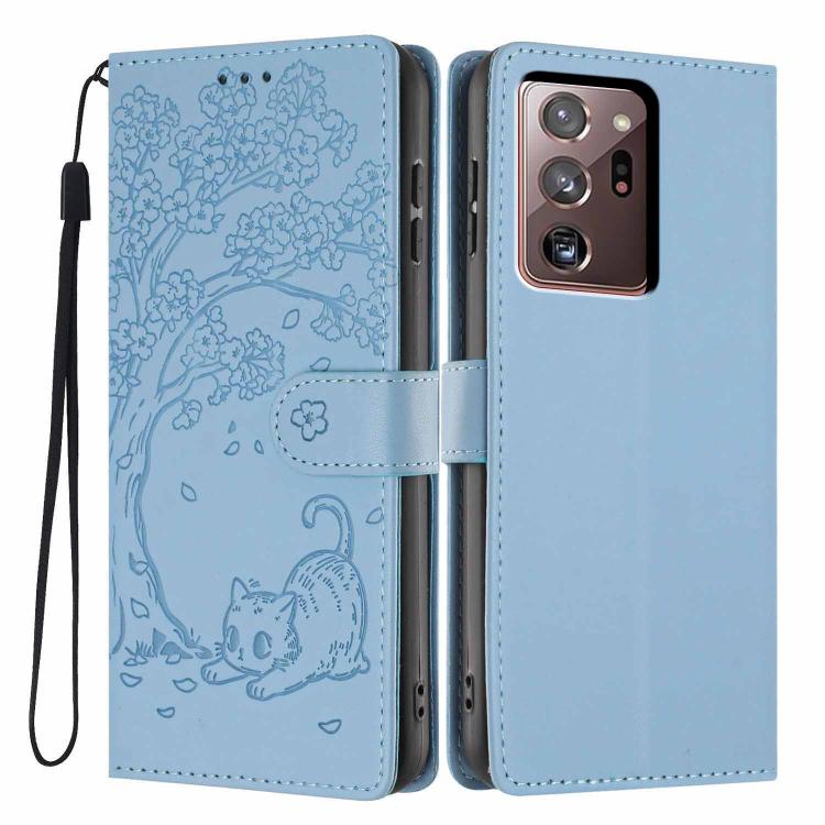 Tree Cat Embossed Flip Vegan Leather Phone Case, For Samsung Galaxy Note20, For Samsung Galaxy Note20 Ultra, For Samsung Galaxy S20 Ultra, For Samsung Galaxy S20, For Samsung Galaxy S20+