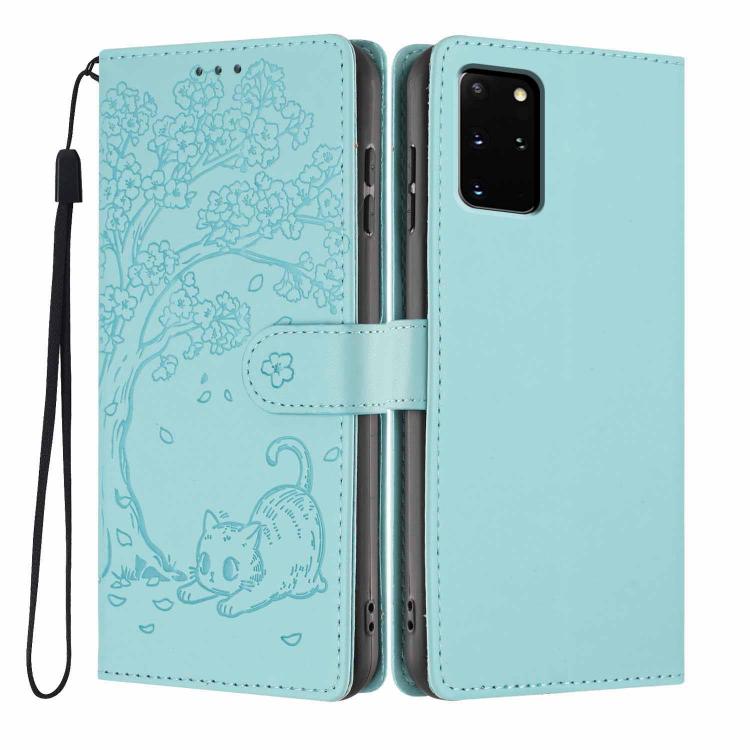 Tree Cat Embossed Flip Vegan Leather Phone Case, For Samsung Galaxy Note20, For Samsung Galaxy Note20 Ultra, For Samsung Galaxy S20 Ultra, For Samsung Galaxy S20, For Samsung Galaxy S20+