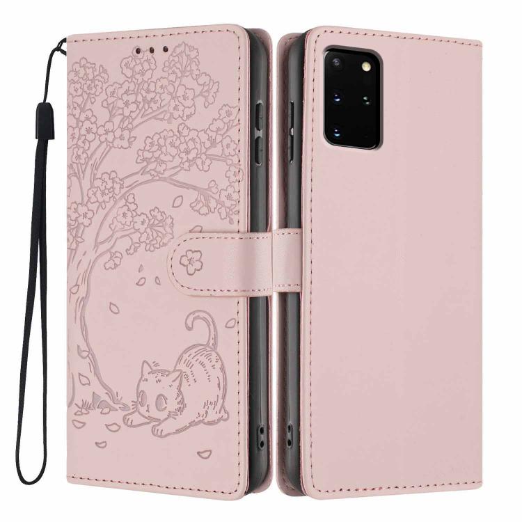 Tree Cat Embossed Flip Vegan Leather Phone Case, For Samsung Galaxy Note20, For Samsung Galaxy Note20 Ultra, For Samsung Galaxy S20 Ultra, For Samsung Galaxy S20, For Samsung Galaxy S20+