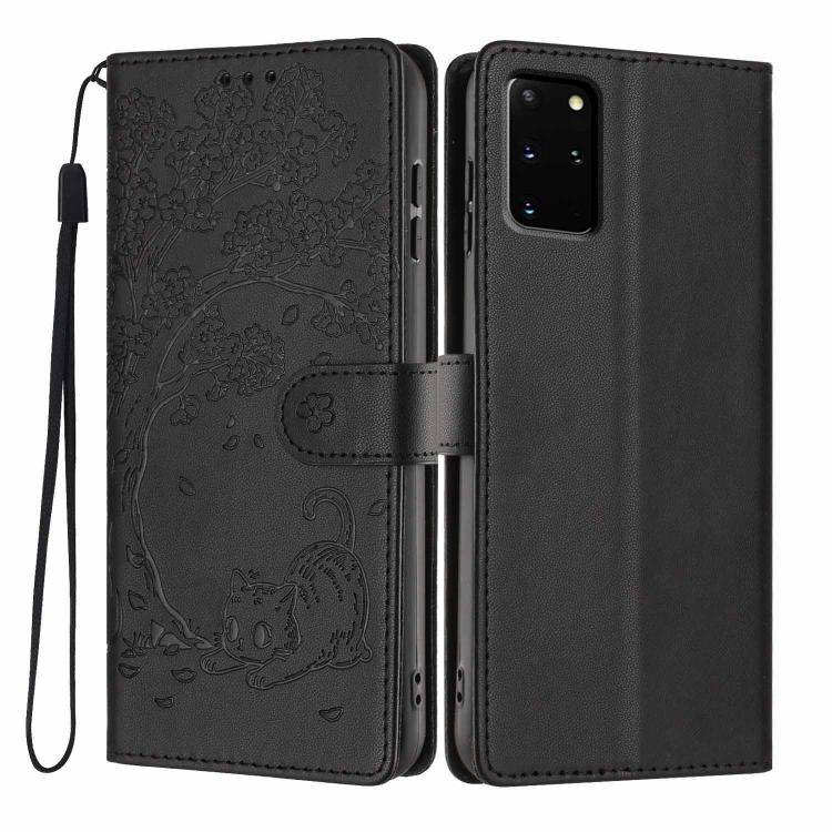Tree Cat Embossed Flip Vegan Leather Phone Case, For Samsung Galaxy Note20, For Samsung Galaxy Note20 Ultra, For Samsung Galaxy S20 Ultra, For Samsung Galaxy S20, For Samsung Galaxy S20+