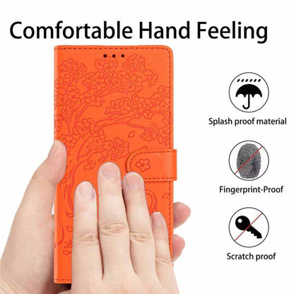 Tree Cat Embossed Flip Vegan Leather Phone Case, For Samsung Galaxy S22+ 5G, For Samsung Galaxy S22 5G, For Samsung Galaxy S21 FE 5G, For Samsung Galaxy S21 5G, For Samsung Galaxy S21+ 5G, For Samsung Galaxy S21 Ultra 5G