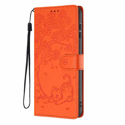 Tree Cat Embossed Flip Vegan Leather Phone Case, For Samsung Galaxy S23 FE 5G, For Samsung Galaxy S23 Ultra 5G, For Samsung Galaxy S23+ 5G, For Samsung Galaxy S23 5G, For Samsung Galaxy S20 FE, For Samsung Galaxy S22 Ultra 5G