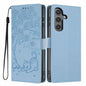 Tree Cat Embossed Flip Vegan Leather Phone Case, For Samsung Galaxy S25+ 5G, For Samsung Galaxy S25 Ultra 5G, For Samsung Galaxy S24 FE 5G, For Samsung Galaxy S24 Ultra 5G, For Samsung Galaxy S24+ 5G, For Samsung Galaxy S24 5G