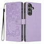Tree Cat Embossed Flip Vegan Leather Phone Case, For Samsung Galaxy S25+ 5G, For Samsung Galaxy S25 Ultra 5G, For Samsung Galaxy S24 FE 5G, For Samsung Galaxy S24 Ultra 5G, For Samsung Galaxy S24+ 5G, For Samsung Galaxy S24 5G
