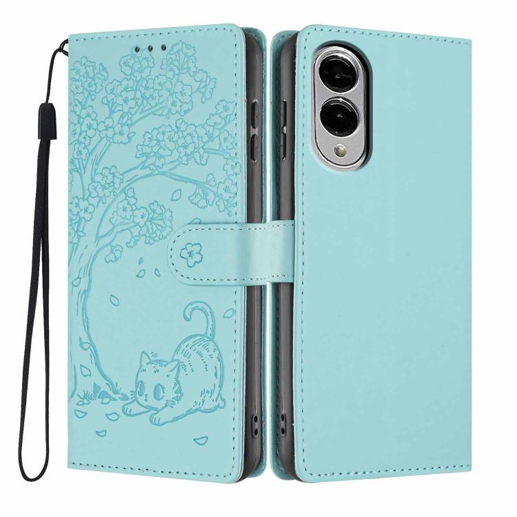 Tree Cat Embossed Flip Vegan Leather Phone Case, For Samsung Galaxy S26+ 5G, For Samsung Galaxy S26 Ultra 5G, For Samsung Galaxy S26 5G, For Samsung Galaxy S25 FE 5G, For Samsung Galaxy S25 Edge 5G, For Samsung Galaxy S25 5G