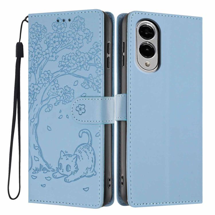 Tree Cat Embossed Flip Vegan Leather Phone Case, For Samsung Galaxy S26+ 5G, For Samsung Galaxy S26 Ultra 5G, For Samsung Galaxy S26 5G, For Samsung Galaxy S25 FE 5G, For Samsung Galaxy S25 Edge 5G, For Samsung Galaxy S25 5G