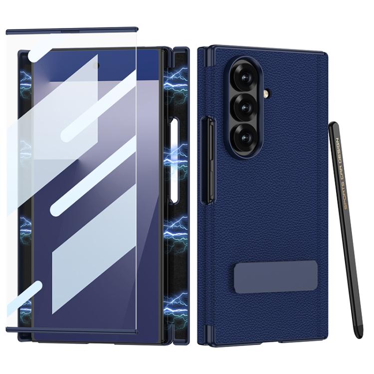 GKK Magnetic Folding Leather One-Line Rotating Holder Phone Case with Magnetic Stylus, For Samsung Galaxy Z TriFold