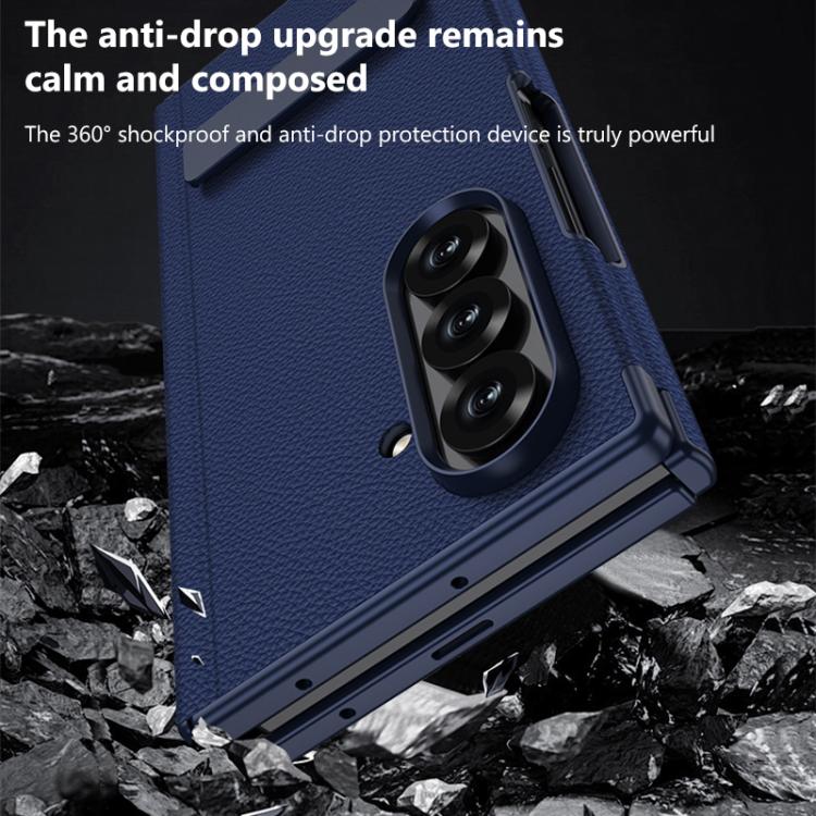 GKK Magnetic Folding Leather One-Line Rotating Holder Phone Case with Magnetic Stylus, For Samsung Galaxy Z TriFold