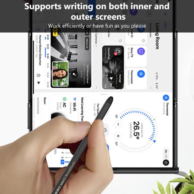 GKK Magnetic Folding Leather One-Line Rotating Holder Phone Case with Magnetic Stylus, For Samsung Galaxy Z TriFold