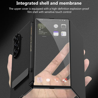 GKK Magnetic Folding Leather One-Line Rotating Holder Phone Case with Magnetic Stylus, For Samsung Galaxy Z TriFold