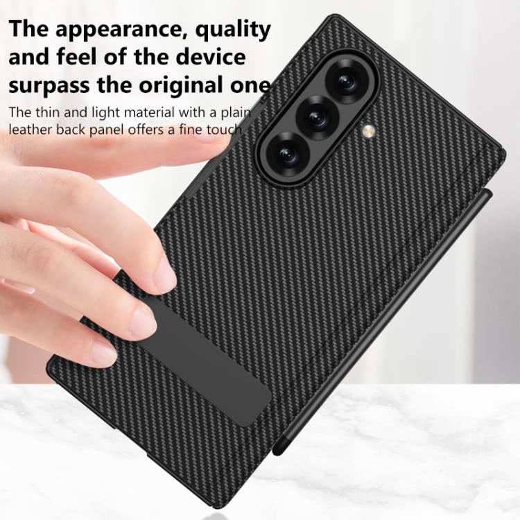 GKK Magnetic Folding Leather One-Line Rotating Holder Phone Case with Magnetic Stylus, For Samsung Galaxy Z TriFold