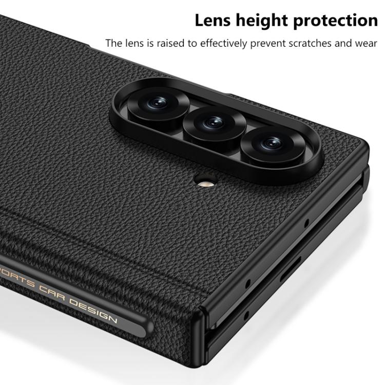 GKK Magnetic Folding Leather One-Line Rotating Holder Phone Case with Magnetic Stylus, For Samsung Galaxy Z TriFold