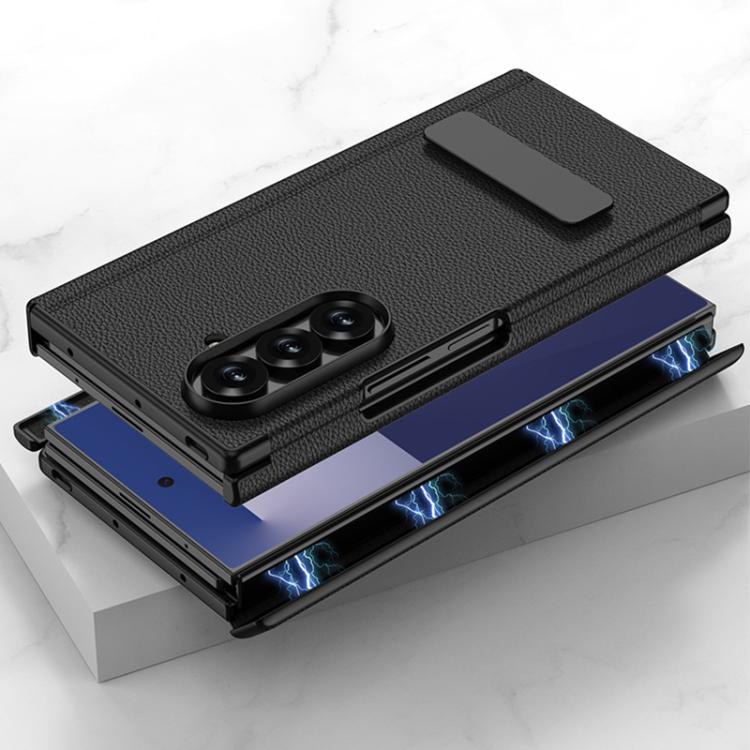 GKK Magnetic Folding Leather One-Line Rotating Holder Phone Case, For Samsung Galaxy Z TriFold