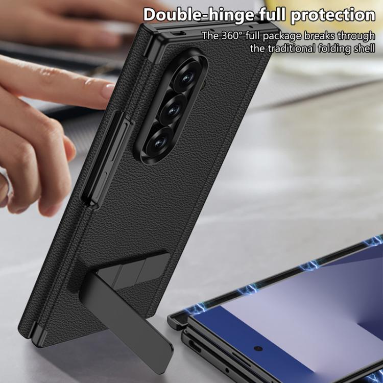 GKK Magnetic Folding Leather One-Line Rotating Holder Phone Case, For Samsung Galaxy Z TriFold