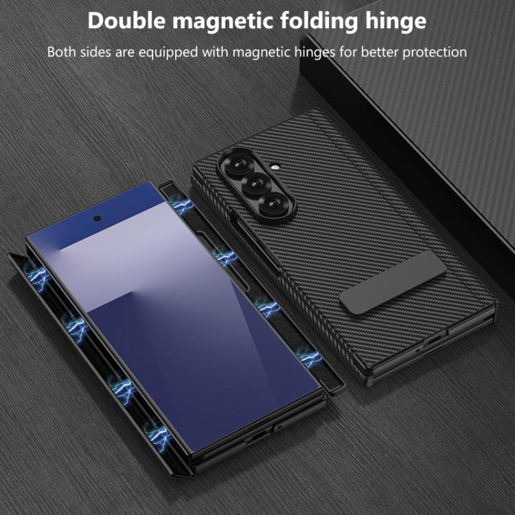 GKK Magnetic Folding Leather One-Line Rotating Holder Phone Case, For Samsung Galaxy Z TriFold