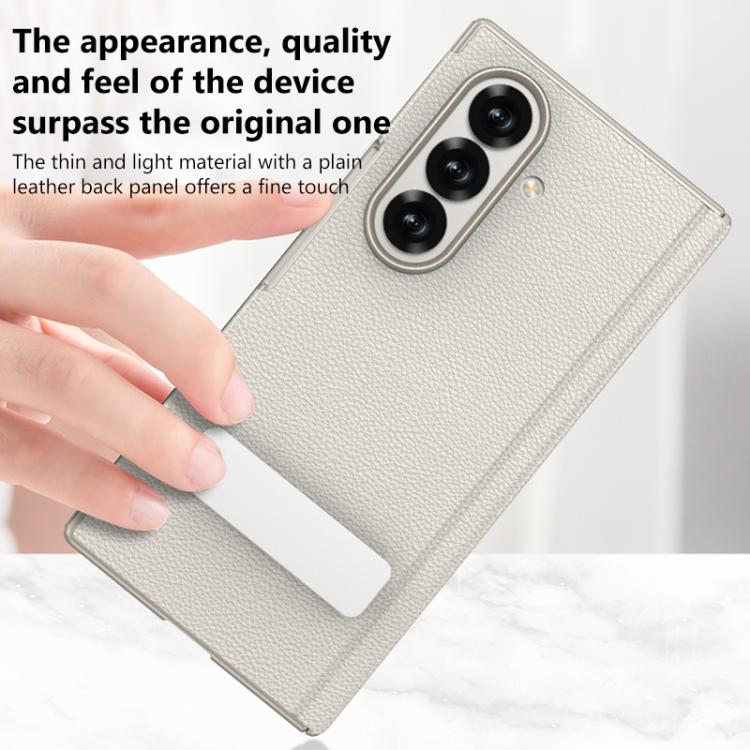 GKK Magnetic Folding Leather One-Line Rotating Holder Phone Case, For Samsung Galaxy Z TriFold