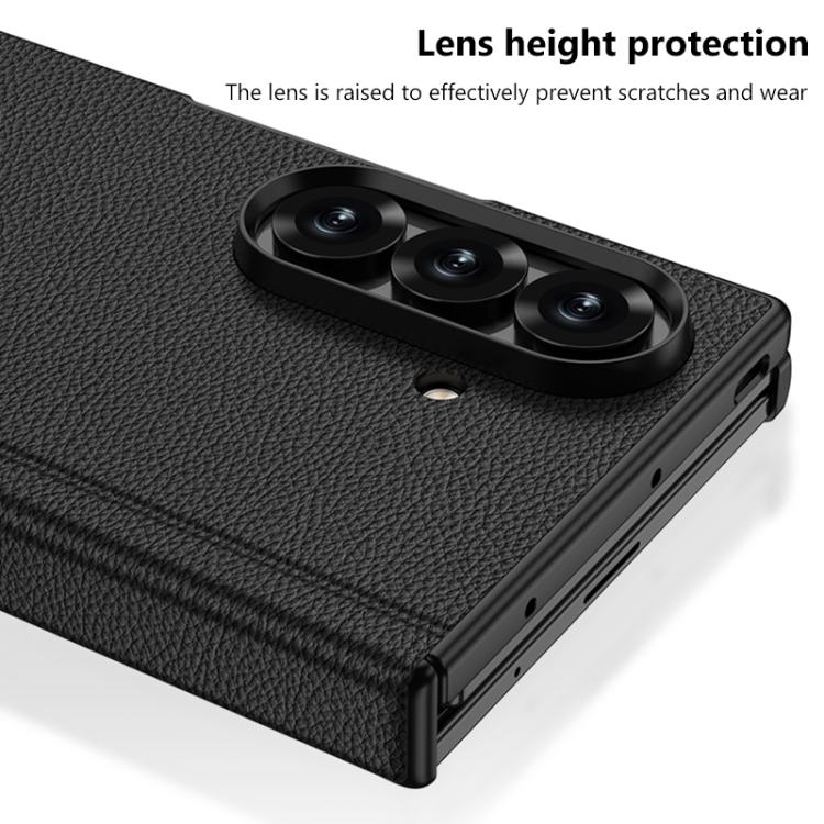 GKK Magnetic Folding Leather One-Line Rotating Holder Phone Case, For Samsung Galaxy Z TriFold