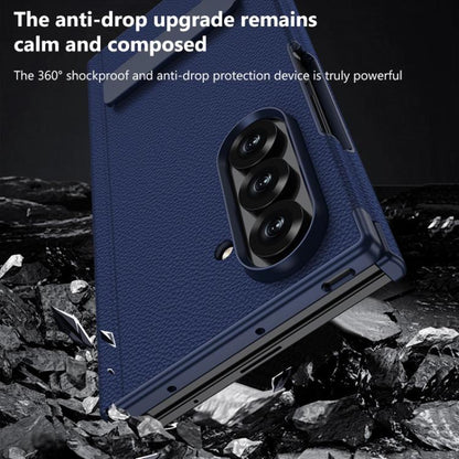 GKK Magnetic Folding Leather One-Line Rotating Holder Phone Case, For Samsung Galaxy Z TriFold
