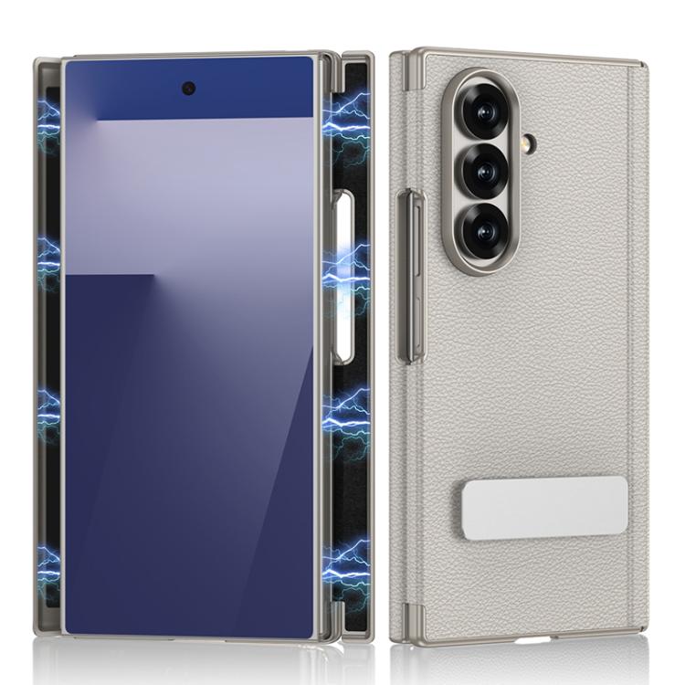 GKK Magnetic Folding Leather One-Line Rotating Holder Phone Case, For Samsung Galaxy Z TriFold