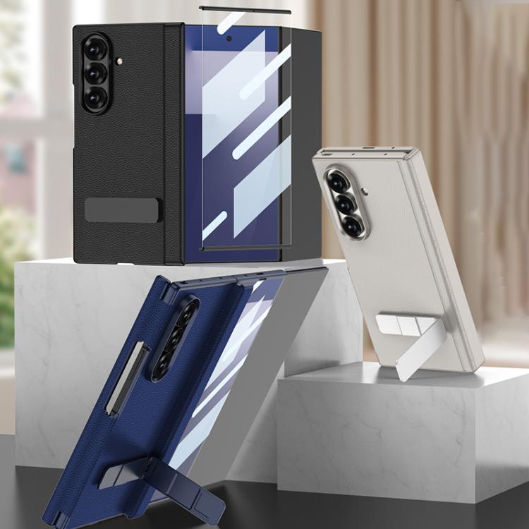 GKK Integrated Magnetic Folding Leather One-Line Rotating Holder Phone Case, For Samsung Galaxy Z TriFold