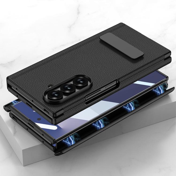 GKK Integrated Magnetic Folding Leather One-Line Rotating Holder Phone Case, For Samsung Galaxy Z TriFold