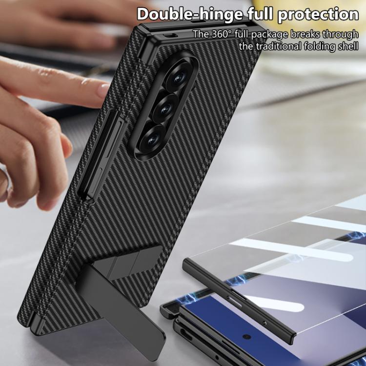 GKK Integrated Magnetic Folding Leather One-Line Rotating Holder Phone Case, For Samsung Galaxy Z TriFold