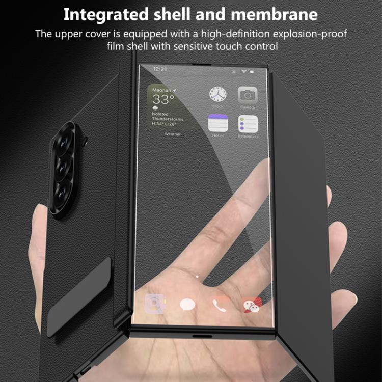 GKK Integrated Magnetic Folding Leather One-Line Rotating Holder Phone Case, For Samsung Galaxy Z TriFold