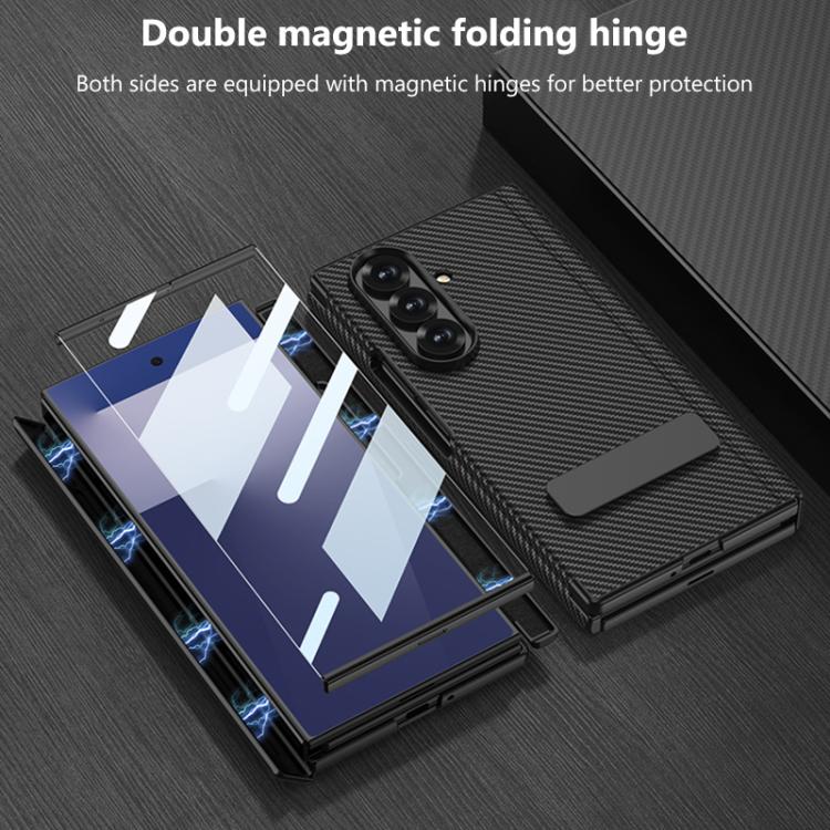 GKK Integrated Magnetic Folding Leather One-Line Rotating Holder Phone Case, For Samsung Galaxy Z TriFold