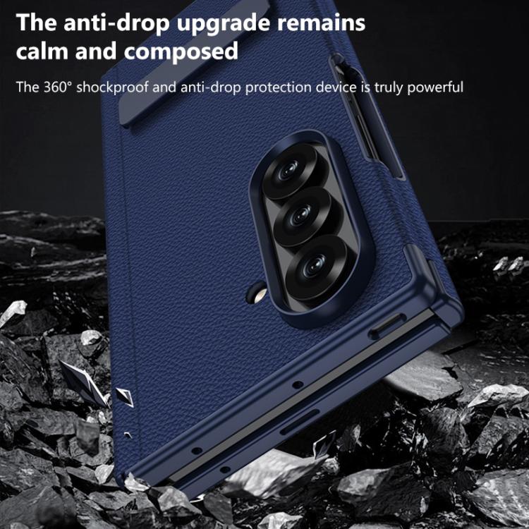 GKK Integrated Magnetic Folding Leather One-Line Rotating Holder Phone Case, For Samsung Galaxy Z TriFold
