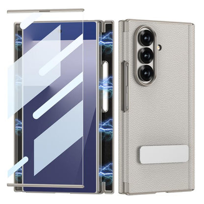 GKK Integrated Magnetic Folding Leather One-Line Rotating Holder Phone Case, For Samsung Galaxy Z TriFold