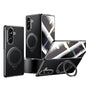 SULADA Rotating Magnetic Holder Shell Film Integrated Genuine Leather Phone Case, For Galaxy Z Fold8 Ultra 5G, For Galaxy Z Fold7 5G