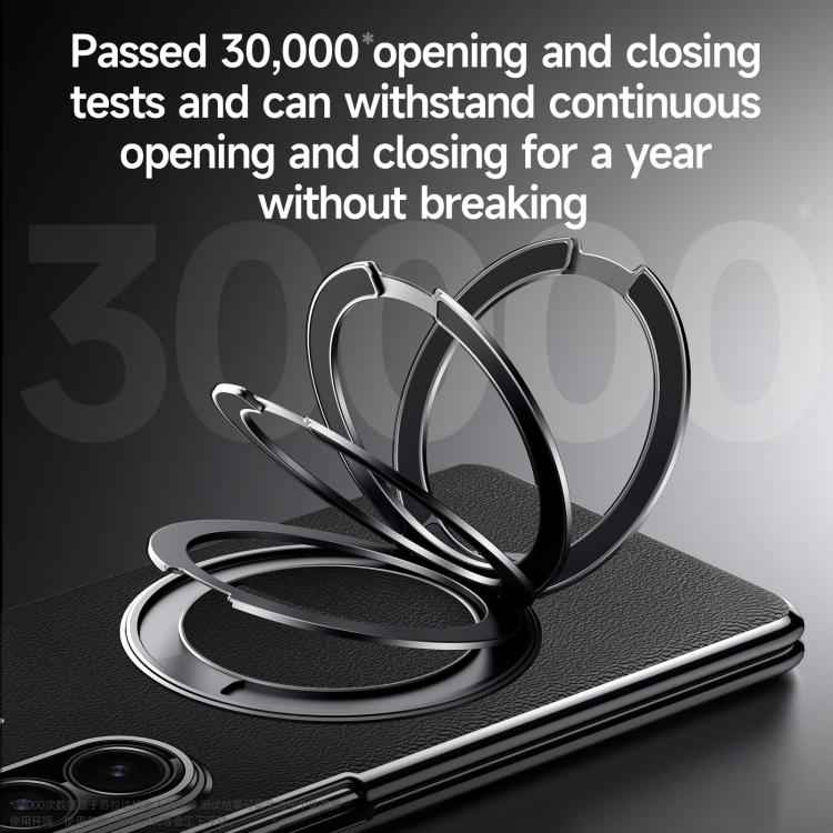 SULADA Rotating Magnetic Holder Shell Film Integrated Genuine Leather Phone Case, For Samsung Galaxy Z Fold7 5G