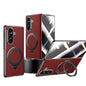 SULADA Rotating Magnetic Holder Shell Film Integrated Genuine Leather Phone Case, For Galaxy Z Fold8 Ultra 5G, For Galaxy Z Fold7 5G