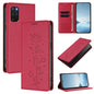 Cute Cats Embossed Magnetic RFID Vegan Leather Phone Case, For Samsung Galaxy S20+