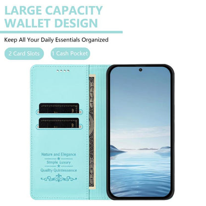 Cute Cats Embossed Magnetic RFID Vegan Leather Phone Case, For Samsung Galaxy S21 FE 5G, For Samsung Galaxy S21 5G, For Samsung Galaxy S21+ 5G, For Samsung Galaxy S21 Ultra 5G