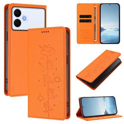 Cute Cats Embossed Magnetic RFID Vegan Leather Phone Case, For Galaxy S26 FE 5G, For Samsung Galaxy S26+ 5G, For Samsung Galaxy S26 Edge 5G, For Samsung Galaxy S26 Ultra 5G