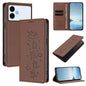 Cute Cats Embossed Magnetic RFID Vegan Leather Phone Case, For Galaxy S26 FE 5G, For Samsung Galaxy S26+ 5G, For Samsung Galaxy S26 Edge 5G, For Samsung Galaxy S26 Ultra 5G