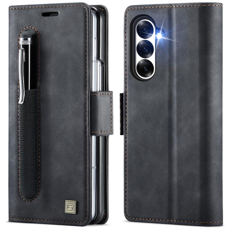 AutSpace A11 Side Buckle MagSafe Magnetic RFID Phone Leather Case, For Samsung Galaxy Z Fold7 5G