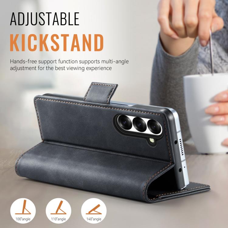 AutSpace A11 Side Buckle MagSafe Magnetic RFID Phone Leather Case, For Samsung Galaxy Z Fold7 5G
