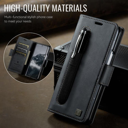 AutSpace A11 Side Buckle MagSafe Magnetic RFID Phone Leather Case, For Samsung Galaxy Z Fold7 5G