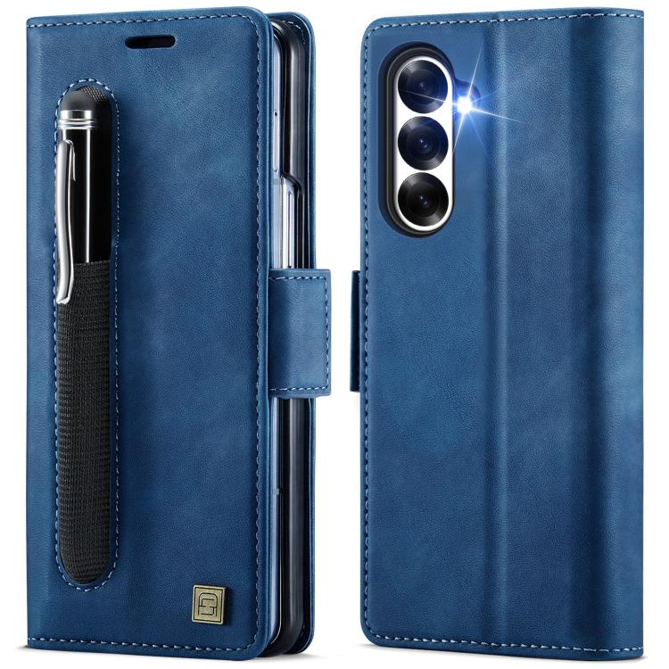 AutSpace A11 Side Buckle MagSafe Magnetic RFID Phone Leather Case, For Samsung Galaxy Z Fold7 5G