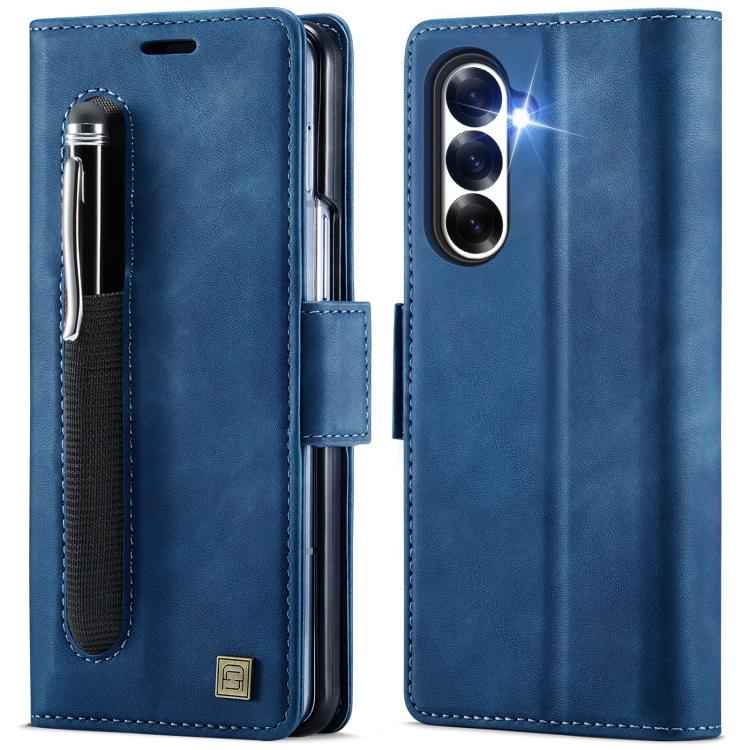 AutSpace A11 Side Buckle MagSafe Magnetic RFID Phone Leather Case, For Samsung Galaxy Z Fold7 5G