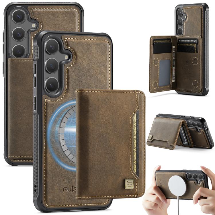AutSpace A13 MagSafe Magnetic RFID Flip Card Bag Phone Case, For Samsung Galaxy S26+ 5G, For Samsung Galaxy S26 Ultra 5G, For Samsung Galaxy S26 5G, For Samsung Galaxy S24 / S25 5G, For Samsung Galaxy S24+ / S25+ 5G, For Samsung Galaxy S25 Ultra 5G    ...
