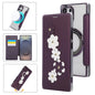 Floral Magnetic Electroplated Card Holder Vegan Leather Phone Case, For Samsung Galaxy S25 / S24 5G, For Samsung Galaxy S25+ / S24+ 5G, For Samsung Galaxy S25 Ultra 5G, For Samsung Galaxy S24 Ultra 5G, For Samsung Galaxy S23 Ultra 5G                   ...