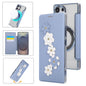 Floral Magnetic Electroplated Card Holder Vegan Leather Phone Case, For Samsung Galaxy S25 / S24 5G, For Samsung Galaxy S25+ / S24+ 5G, For Samsung Galaxy S25 Ultra 5G, For Samsung Galaxy S24 Ultra 5G, For Samsung Galaxy S23 Ultra 5G                   ...