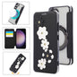Floral Magnetic Electroplated Card Holder Vegan Leather Phone Case, For Samsung Galaxy S25 / S24 5G, For Samsung Galaxy S25+ / S24+ 5G, For Samsung Galaxy S25 Ultra 5G, For Samsung Galaxy S24 Ultra 5G, For Samsung Galaxy S23 Ultra 5G                   ...