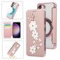 Floral Magnetic Electroplated Card Holder Vegan Leather Phone Case, For Samsung Galaxy S25 / S24 5G, For Samsung Galaxy S25+ / S24+ 5G, For Samsung Galaxy S25 Ultra 5G, For Samsung Galaxy S24 Ultra 5G, For Samsung Galaxy S23 Ultra 5G                   ...