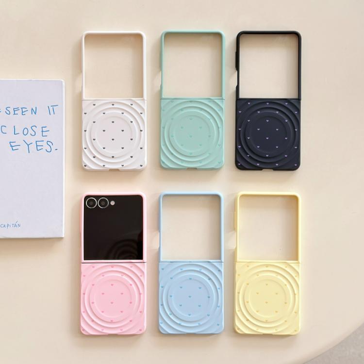 Magnetic Wave Texture Glossy Heart Pattern Phone Case, For Samsung Galaxy Z Flip7 5G