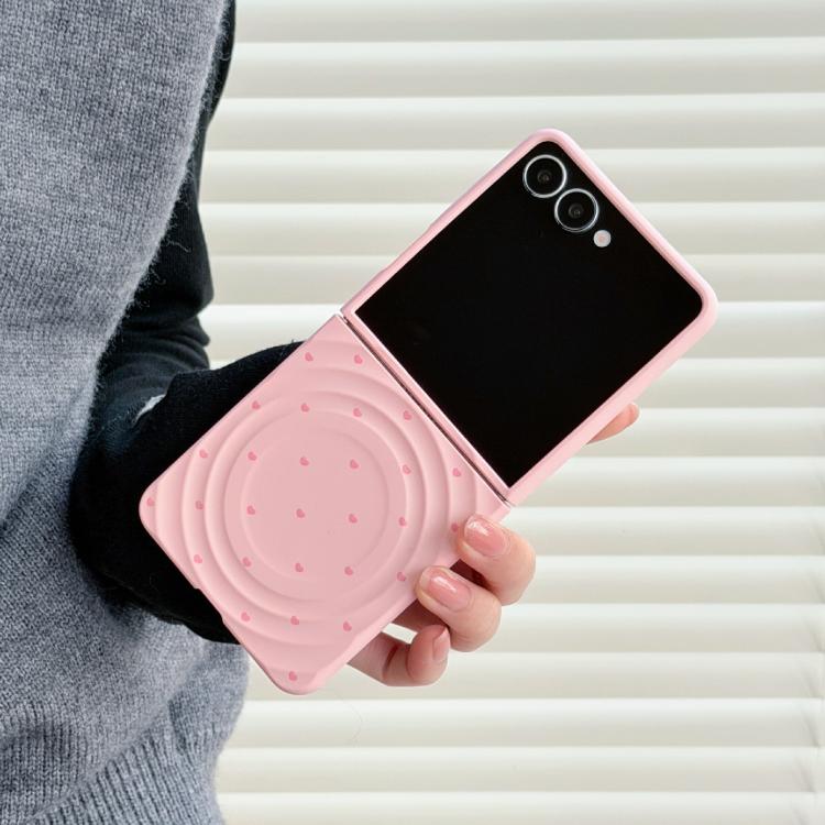 Magnetic Wave Texture Glossy Heart Pattern Phone Case, For Samsung Galaxy Z Flip7 5G